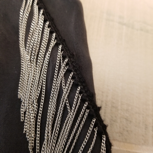 Zoe Karssen Black Track Pants with Silver Fringe - Picture 3 of 13